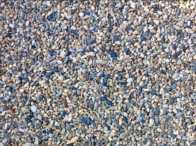 A detailed close-up of colorful pebbles found outdoors in South Korea.